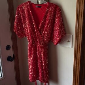 Red Sequin Dress